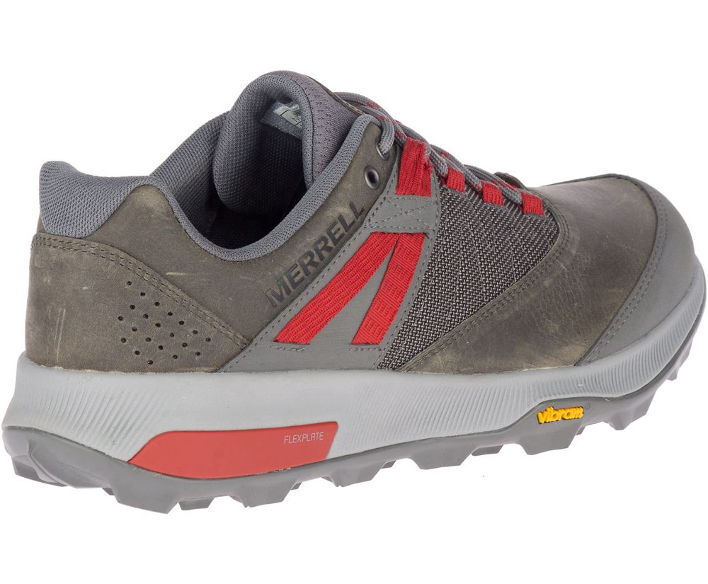 Merrell Hiking Shoes Grey/Red - Zion - Mens 43PYVWAZT